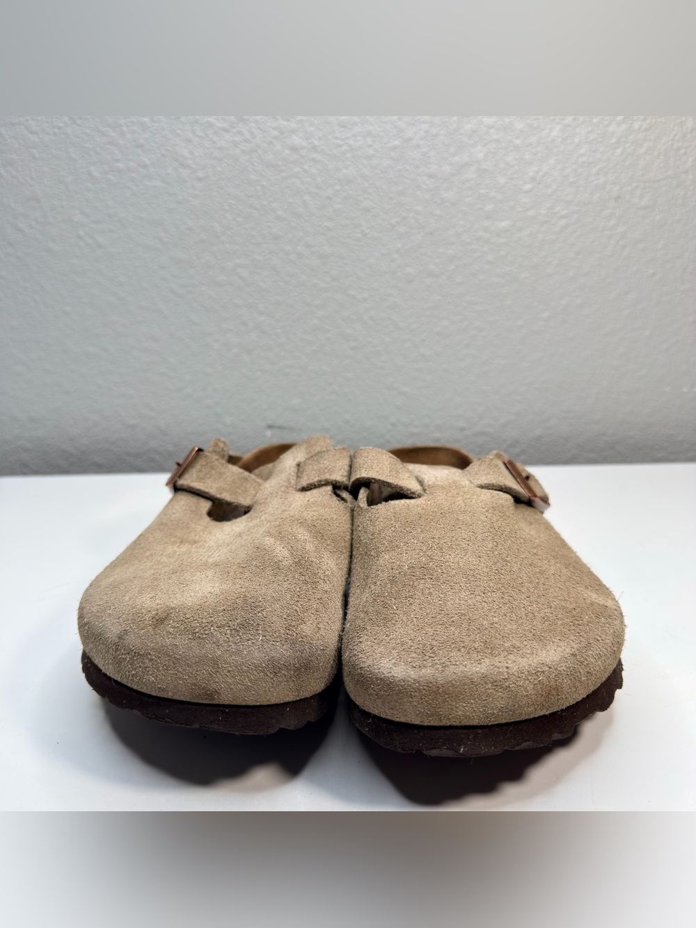 BIRKENSTOCK Boston Clogs Suede Taupe Brown Size EU 40 US 9 See Photos - Picture 3 of 7
